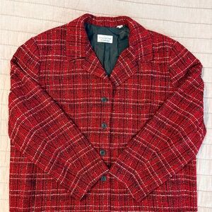 Villager Blazer Red Tweed Size 14 Dark Academia / Academia Aesthetic